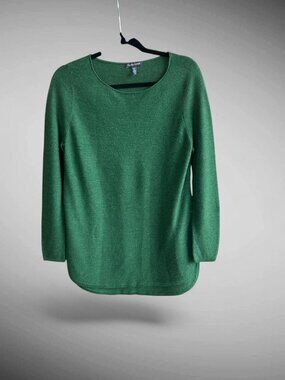 Eileen Fisher Green Sweater Merino Wool Capsule Minimalist Size Small